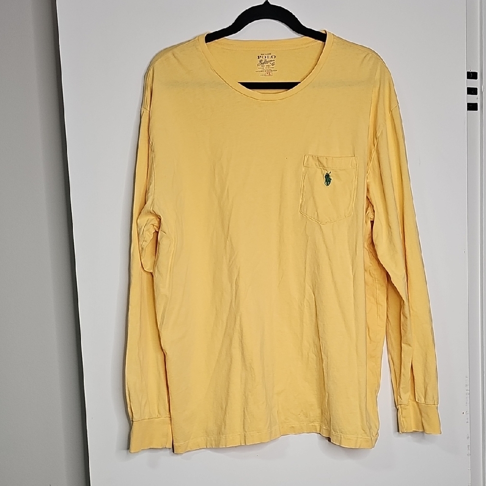 Polo by Ralph Lauren Men's Long Sleeve Shirt in Soft Yellow